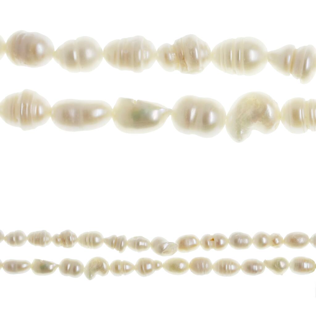 H28 / 5 Véritable peach perles d'eau douce Lilas riz 8-9mm perles 15,5 pouces strand